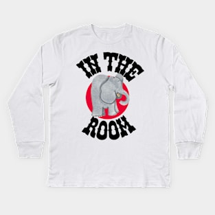Elephant "In the Room" Kids Long Sleeve T-Shirt